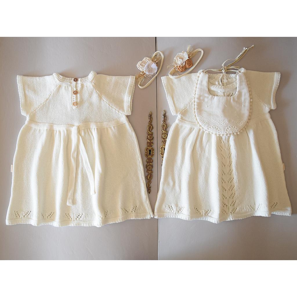 Vestido VERONA. Color marfil. Talle 6 meses