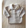 Conjunto BARI color Avena con cuello blanco. Talle RN
